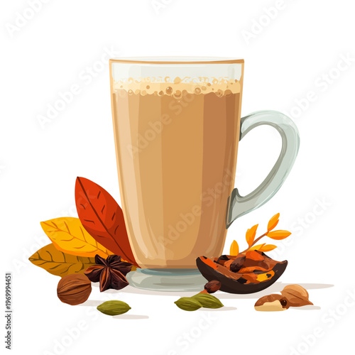 Chai Tea, illustrated as a clean 2D flat vector icon isolated on a white background