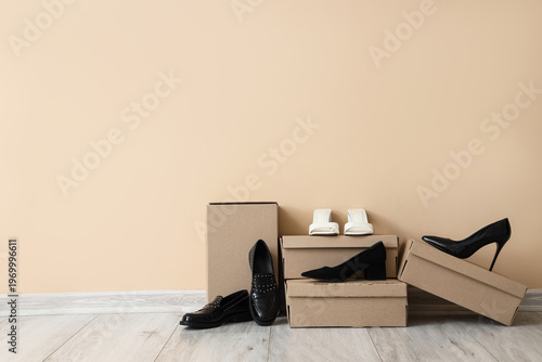 Cardboard boxes with differ...
