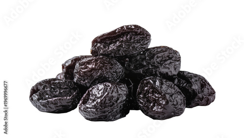 Schilderij op canvas Pile of dark dried prunes wrinkled and glossy, showcasing rich texture