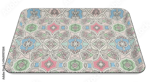 Colorful decorative tray with pattern.