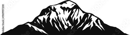 Mount Dhaulagiri Silhouette Vector, Bold Minimal Himalayan Mountain Illustration Nepal