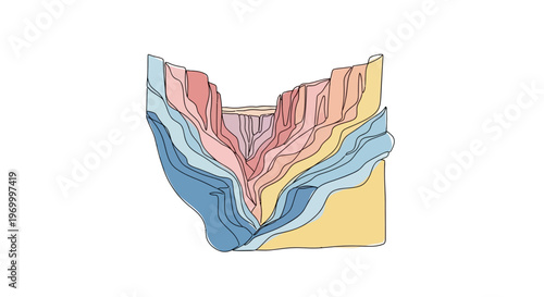 Geological Rock Layers Formation Diagram.