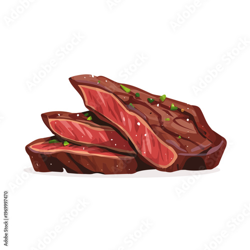 Carne Asada, rendered in a minimalist 2D flat vector icon style against a pure white backdrop