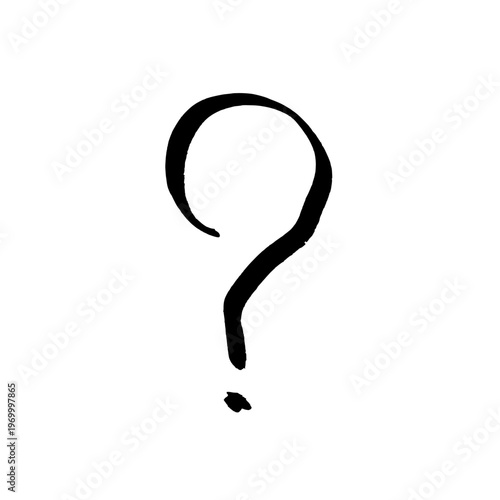 Question mark hand drawn vector sketch. Black doodle style hand-drawn object. Simple isolated outline.