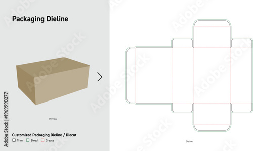 Straight Tuck End Box Packaging Dieline Carton Die Cut Template