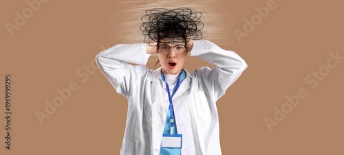 Portrait of worried female ...