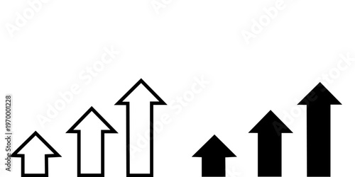 Growth Icon flat and line icon Simple outline logo.