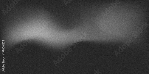 Abstract monochrome blurred light wave with soft gradient transitions on dark background, smooth defocused glow texture for minimal modern artistic design backdrop