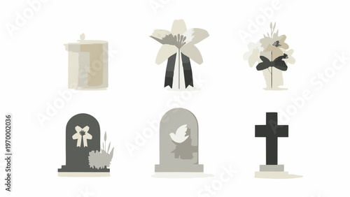 A set vector illustration memorial