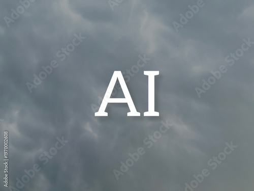 AI word on cloudy  sky