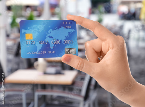 Female hand with credit car...