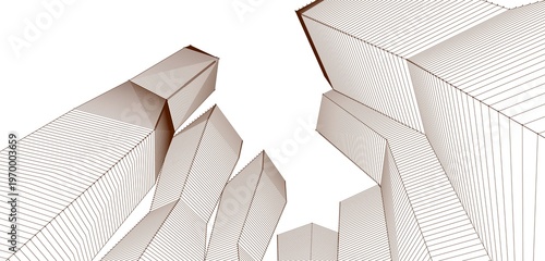 abstract futuristic city 3d rendering	
