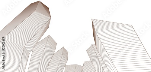 abstract futuristic city 3d rendering	
