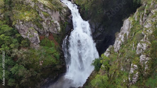 Wallpaper Mural Scenic Toxa Waterfall In Quintás, Silleda, Spain - Drone Shot Torontodigital.ca