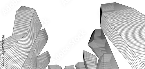 abstract futuristic city 3d rendering	
