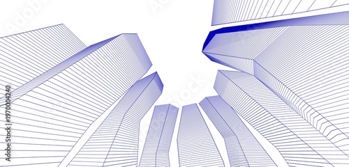 abstract futuristic city 3d rendering	
