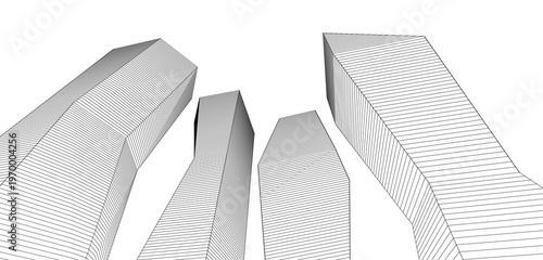 abstract futuristic city 3d rendering	
