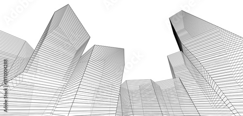 abstract futuristic city 3d rendering	
