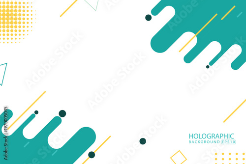 Vibrant geometric abstract background with retro 80s and 90s memphis style elements, featuring a playful border of colorful shapes for design.