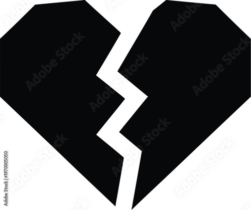 Symbolic representation of a broken heart conveying deep emotional pain heartbreak sadness and relationship breakup isolated on a clean white background symbolizing loss and emotional