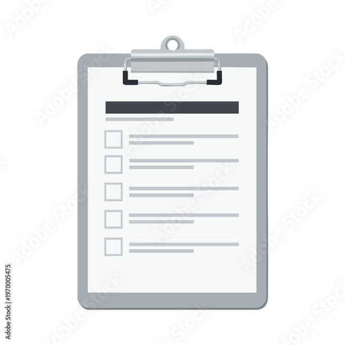 Clipboard with checklist and empty boxes for tasks