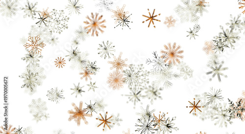 Elegant winter snowflakes illustration on a white background, perfect for holiday season, greeting c
