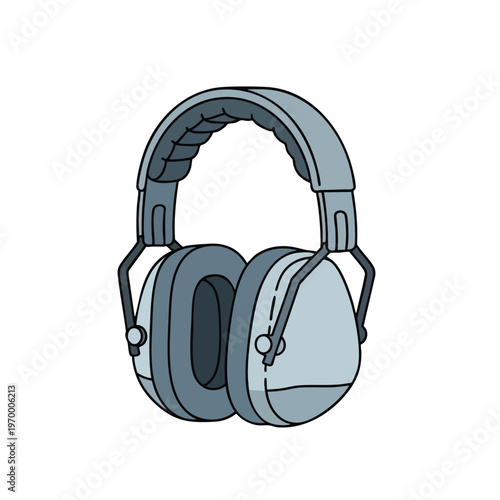 A blue, cushioned pair of over-ear headphones with a padded headband