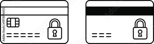 Credit card with padlock icon symbolizing secure online payments and transaction safety