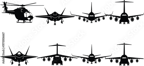 airplane silhouette, flight angles, aviation design, graphic resource, educational illustration, black airplane, vector graphic, flight position, aviation art, on, 