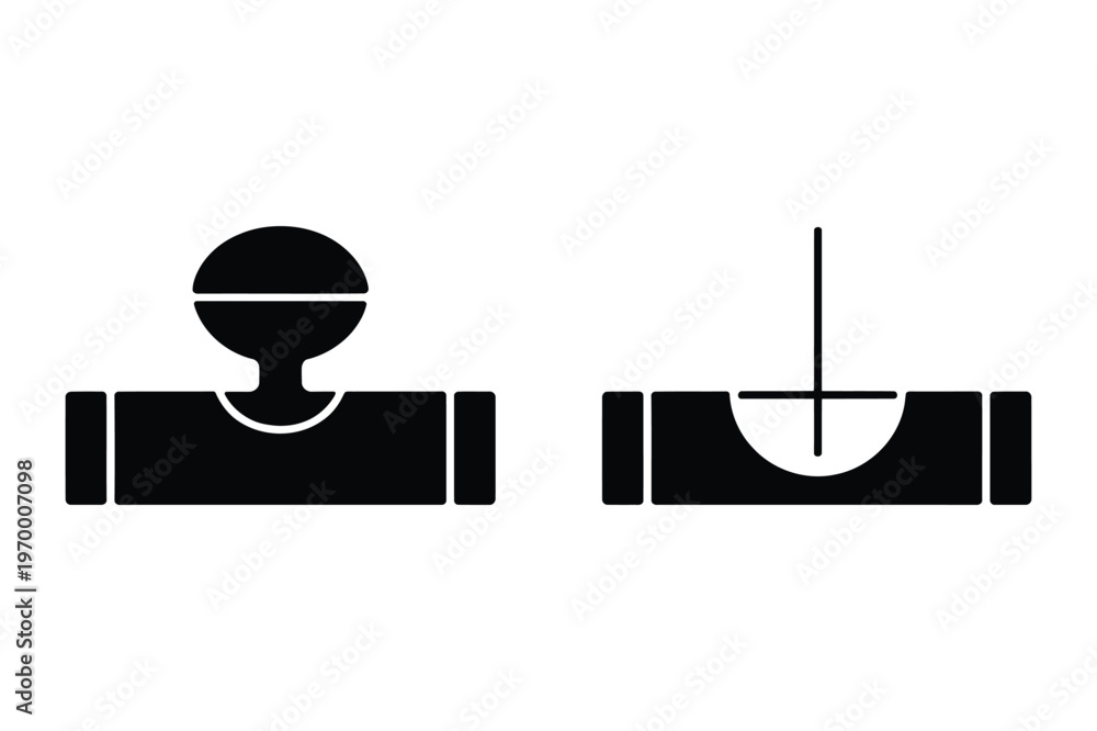 Ταπετσαρία Black silhouette of a spirit level tool and plumb bob