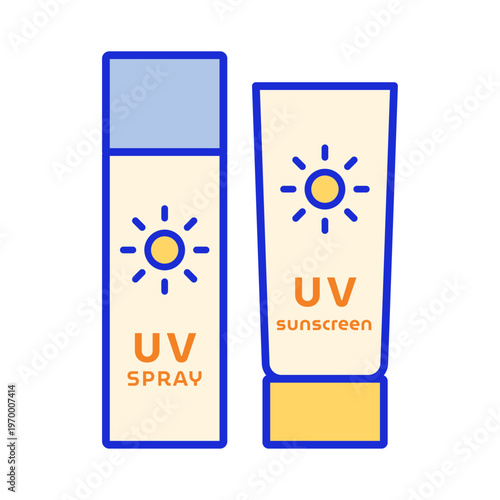 UVスプレーと日焼け止めの熱中症対策アイコン