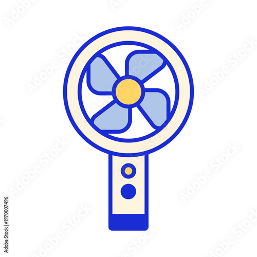 ハンディファンの熱中症対策アイコン（携帯扇風機）