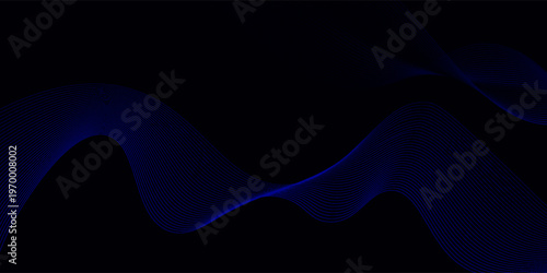 Blue flowing line technology design background vector
