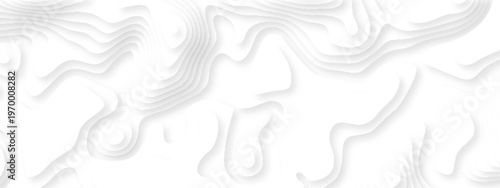 Vector lines seamless pattern sea map topography design. White wave paper curved reliefs Contour maps. Discovery topographic texture backdrop landscape earth style trail map geography design.