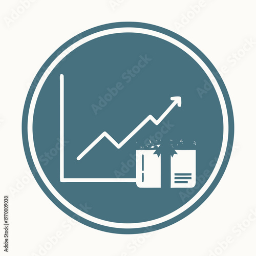 Financial growth and profitability illustrated with a rising graph and gift box, symbolizing investment success and rewards