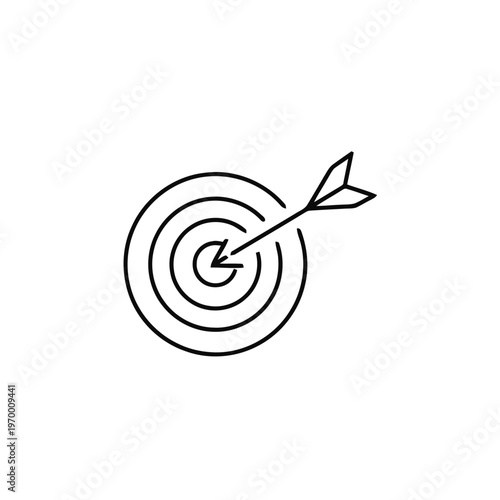 Precision target achievement icon representing business strategy, successful goal setting, and hitting financial objectives with accuracy and focus