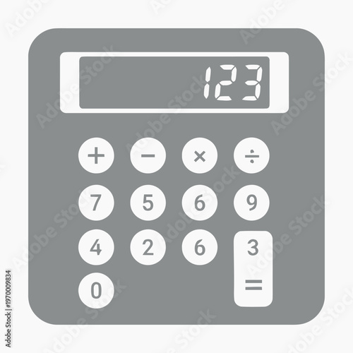 Modern digital calculator icon representing financial planning, accounting, mathematical operations, and business computations for accurate results