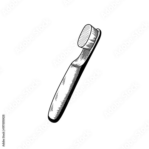 hand drawn simple toothbrush line art vector illustration