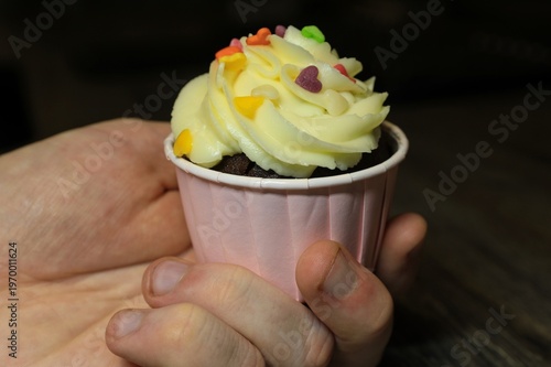 sweet cake with cream cupcakes