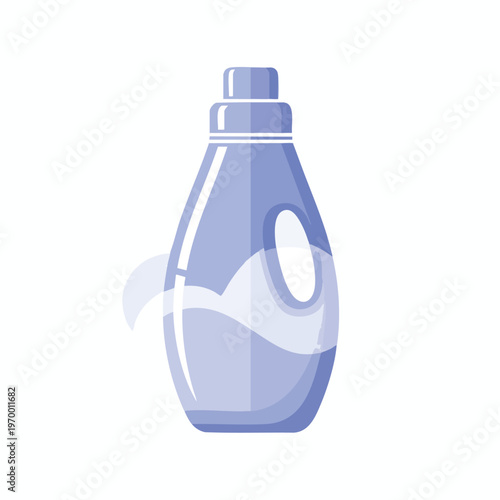 A light purple detergent bottle with wavy lines inside representing liquid