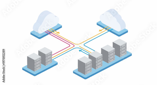 servers communicating through the internet.