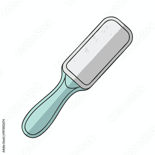 Foot file with textured grey surface and light blue handle