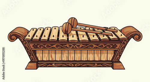 Traditional African Xylophone Instrument