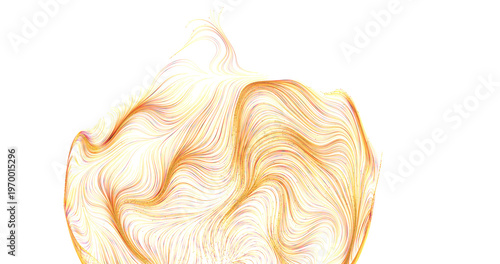 Abstract golden flowing lin...