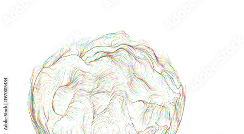 Abstract colorful lines forming a sphere, showcasing energy, digital art and vibrant creativity aga