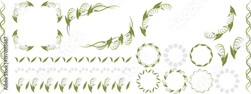 スズランのフレームと装飾セット