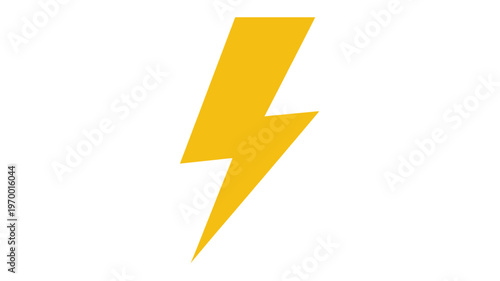 Yellow lightning bolt vector icon, electric power flash symbol, minimalist thunderbolt graphic for energy and speed concepts isolated PNG with Transparent Background