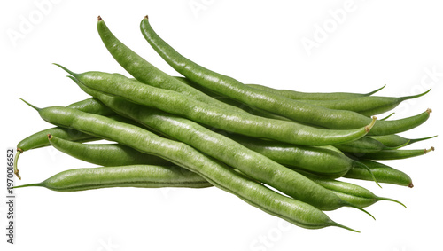 Εκτύπωση καμβά Pile of fresh green beans neatly arranged, showcasing vibrant produce