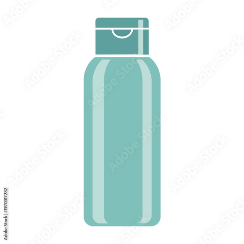 A turquoise bottle with a flip-top cap, on a white background