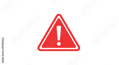 A single red triangular warning sign with a white exclamation mark is centered on a clean white background.